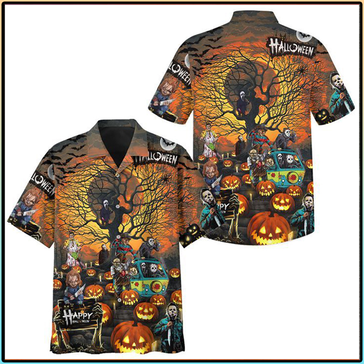 Halloween Friday The 13Th Jason Michael Myers And Friend Hawaiian Shirt