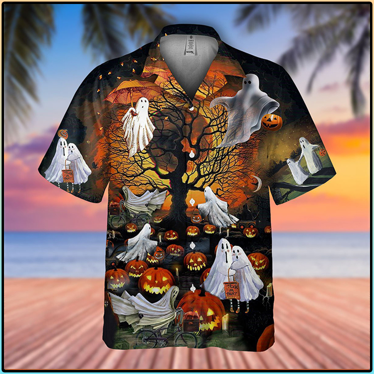 Halloween Ghost Pumpkins Hawaiian Shirt