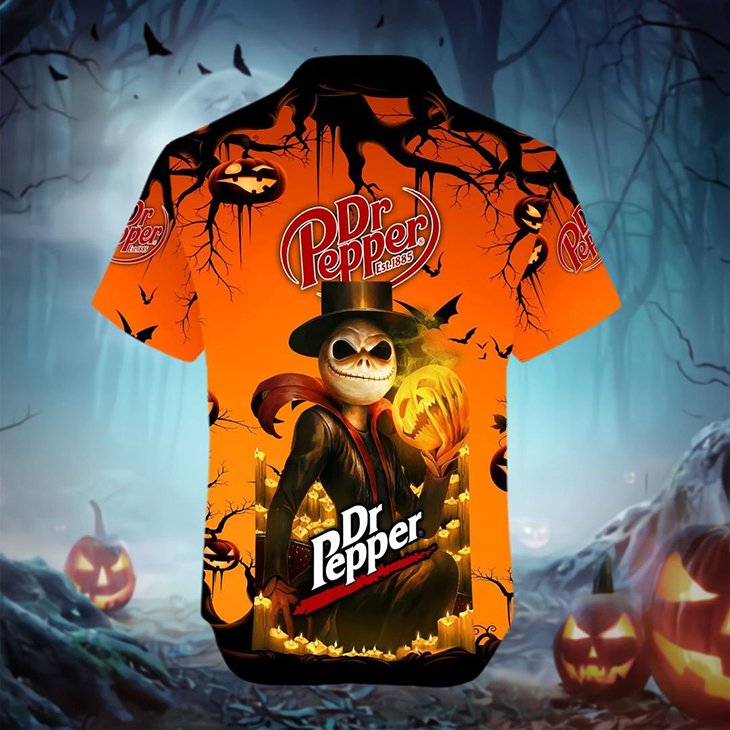 Halloween Jack Skellington Dr Pepper Est 1885 Logo Hawaiian Shirt