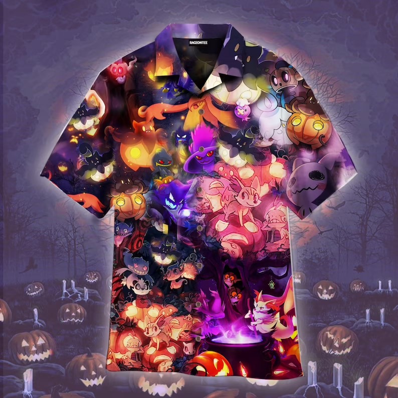 Halloween Night With Pokemon Hawaiian Shirt