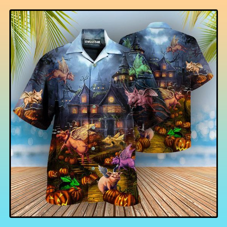 Halloween Pigs Fly Hawaiian Shirt