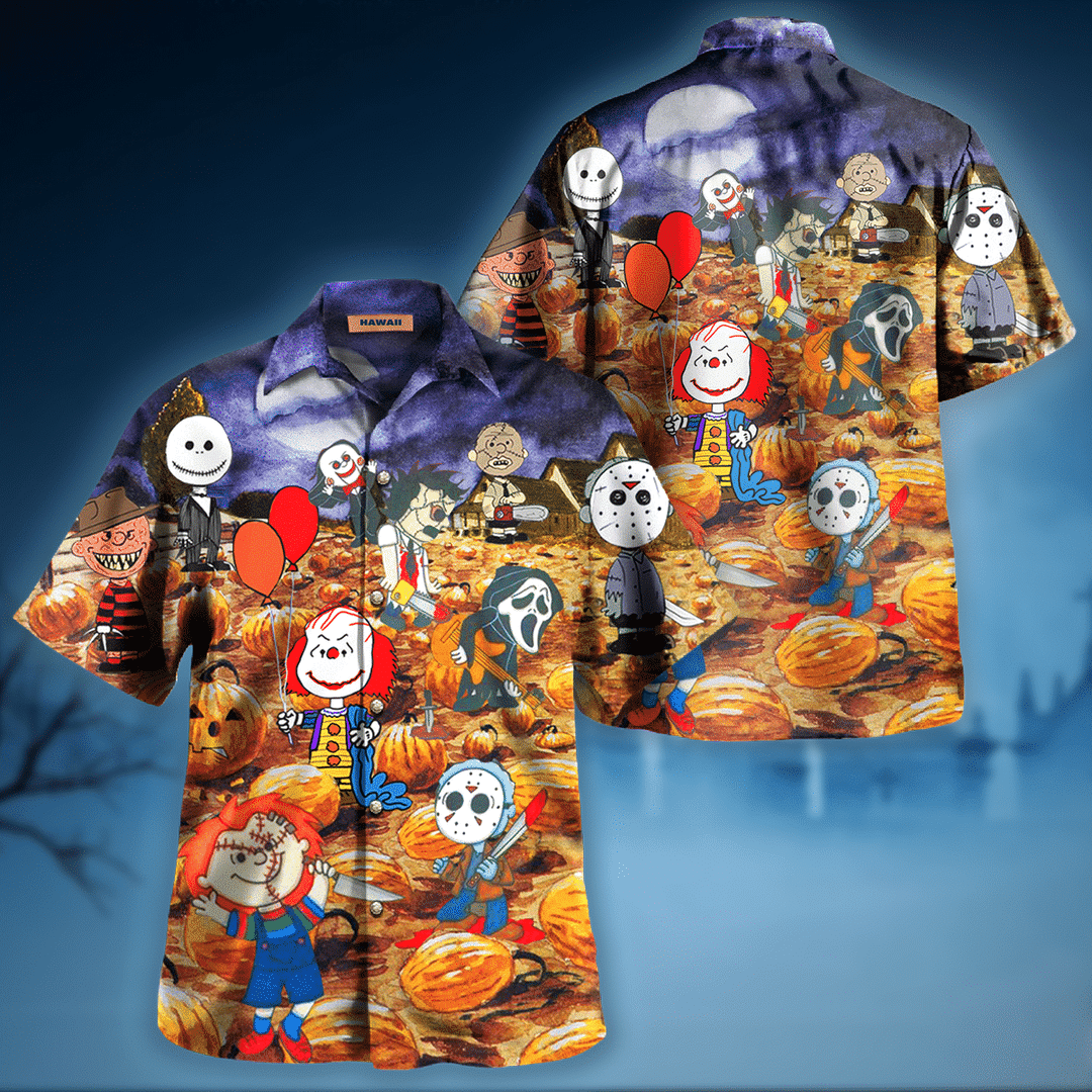 Halloween Pumpkin Chibi Horror Hawaiian Shirt