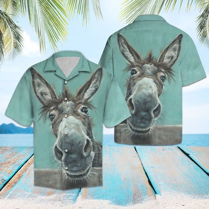 Happy Donkey Hawaiian Shirt Summer Button Up