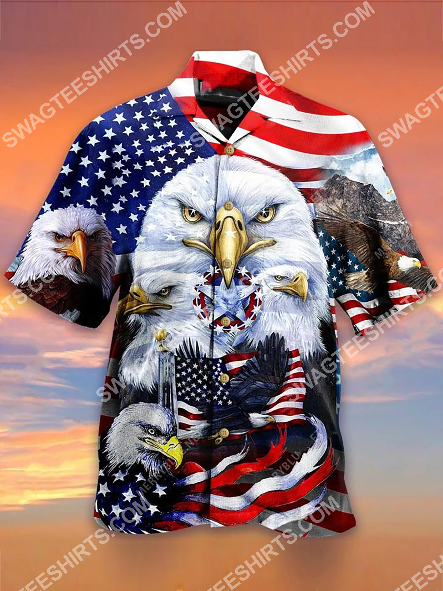 Happy Independence Day All Over Printing Hawaiian Shirt