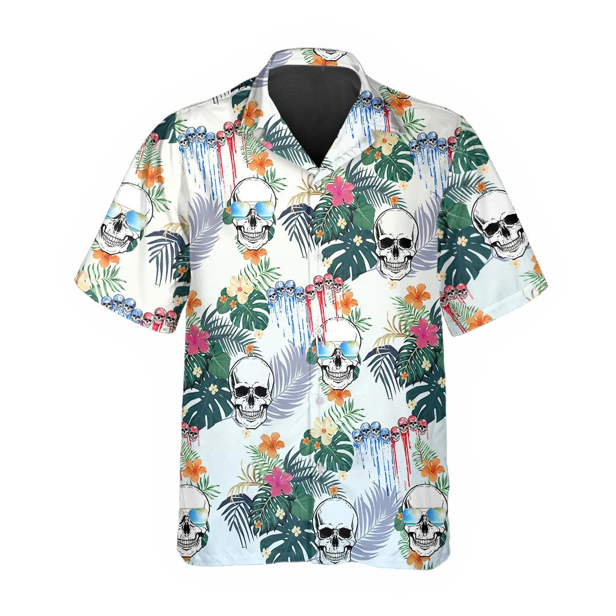 Happy Summer Grinning Skull Hawaiian Shirt – Best Clothing For You