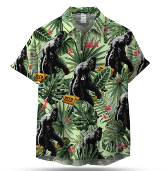 Have Beer With Bigfoot Hawaiian Shirt