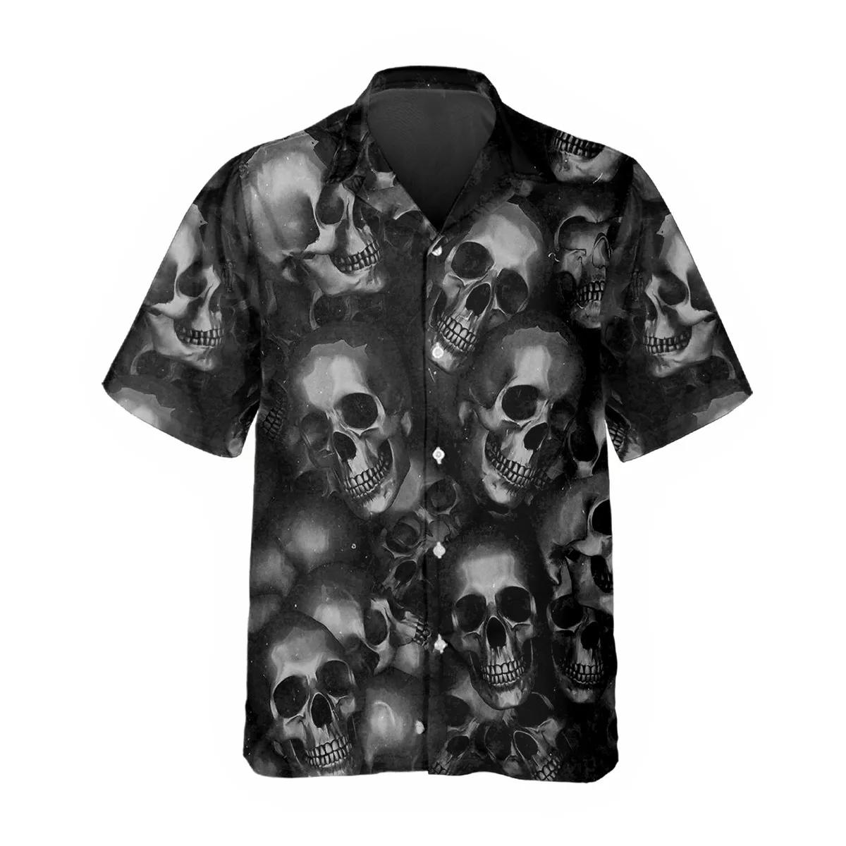 Head Pattern Happy Summer Skull Hawaiian Shirt – Best Clothing For You