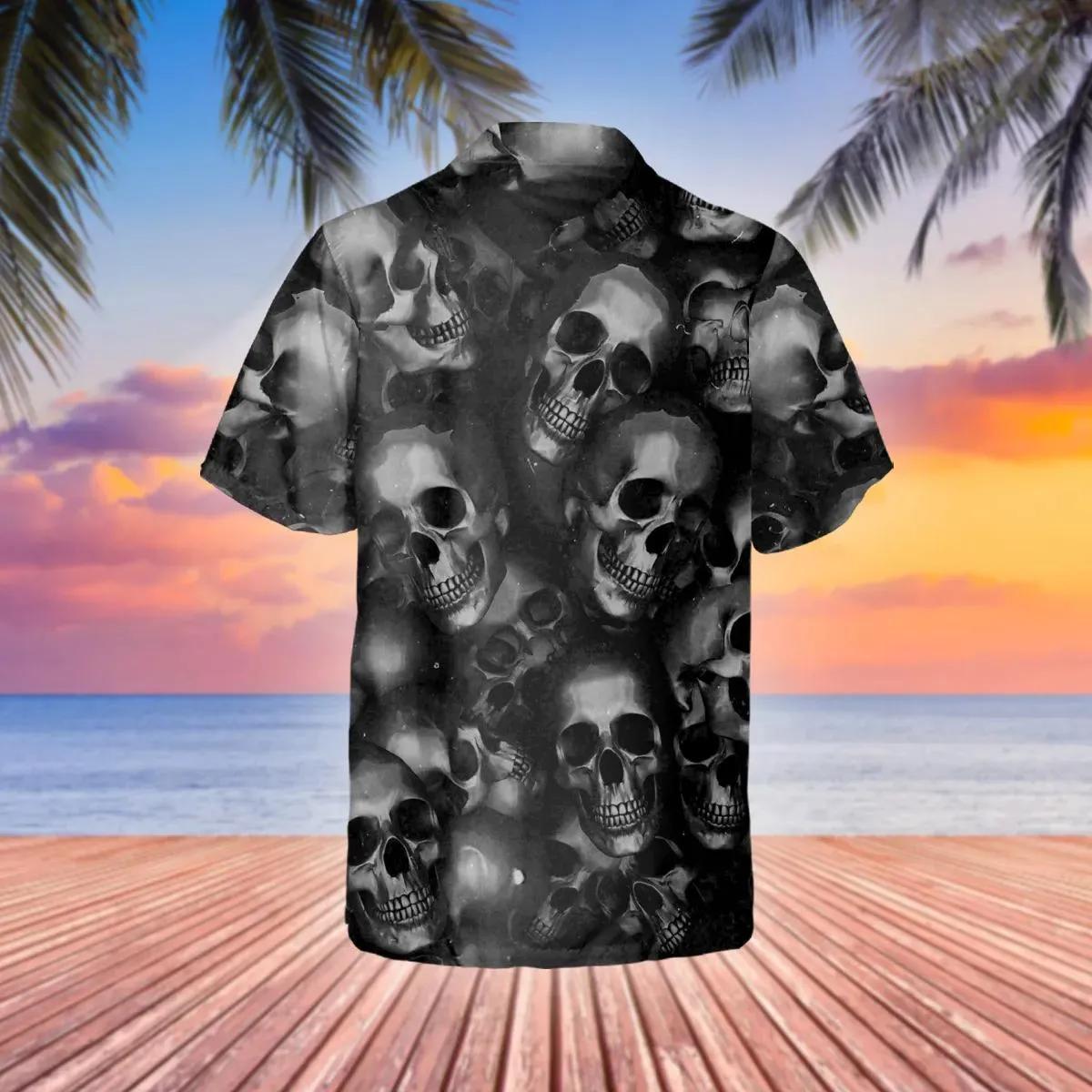 Head Pattern Happy Summer Skull Hawaiian Shirt – Best Clothing For You