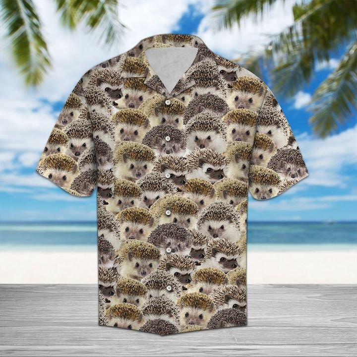 Hedgehog Hawaiian Shirt Summer Button Up