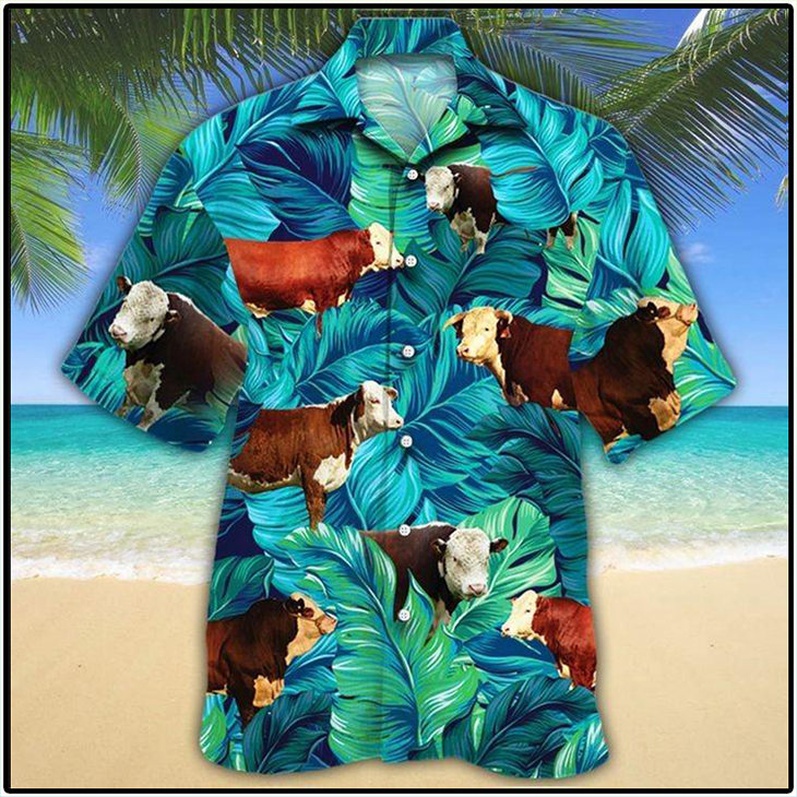 Hereford Cattle Lovers Hawaiian Shirt