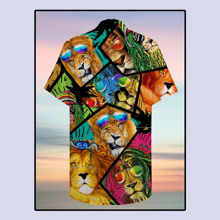 Hippie Lion Hawaiian Shirt