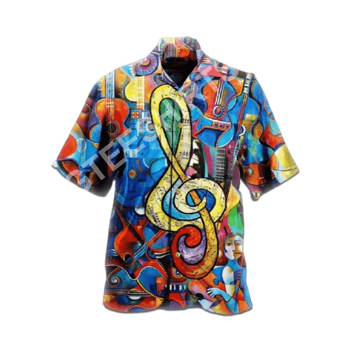 Hippie Music Note All Over Printed Hawaiian Shirt