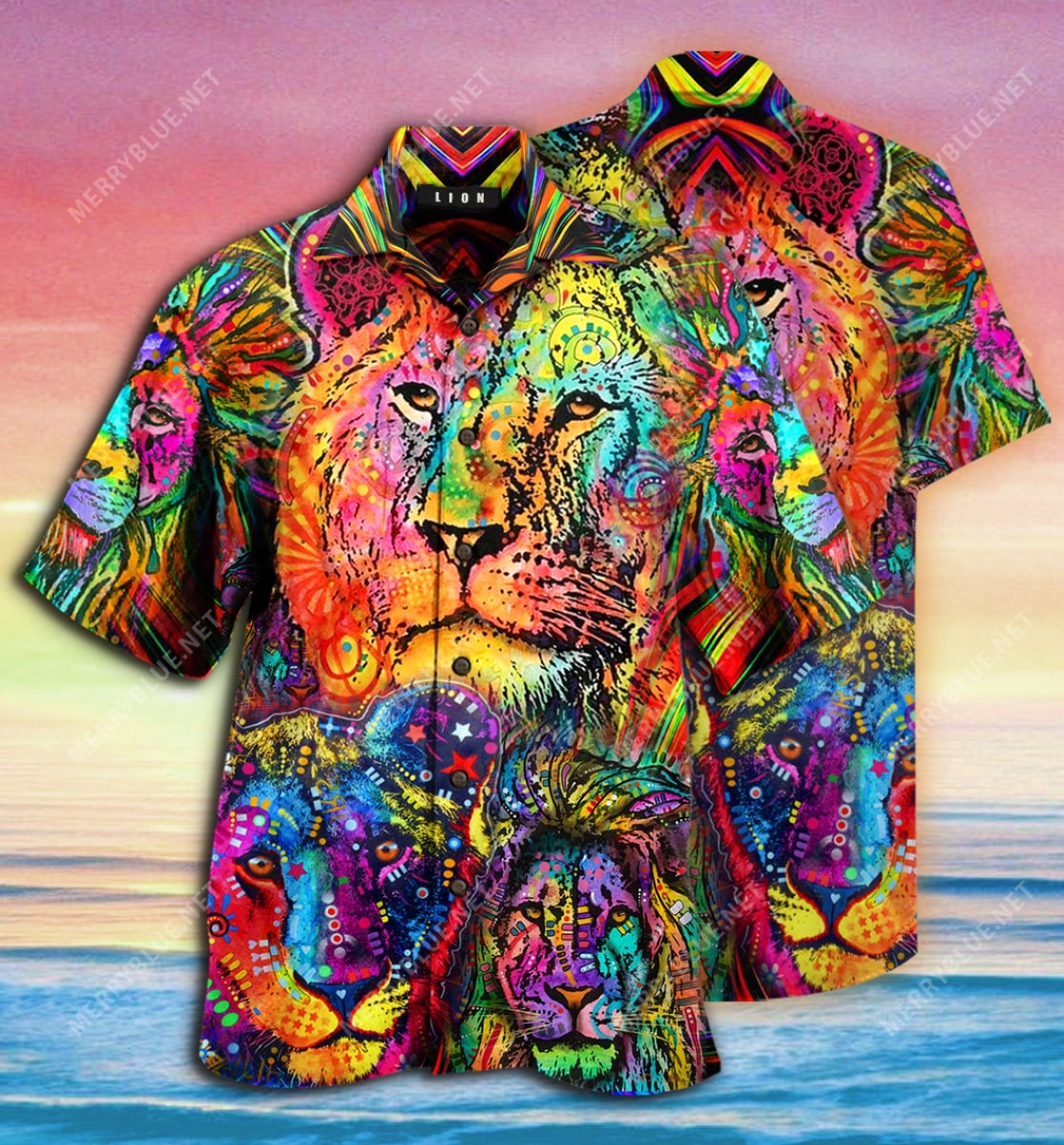 Hippie Version Lion King All Over Printed Hawaiian Shirt