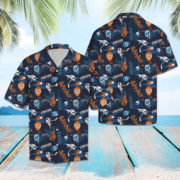 Hockey Slapshot Hawaiian Shirt Summer Button Up