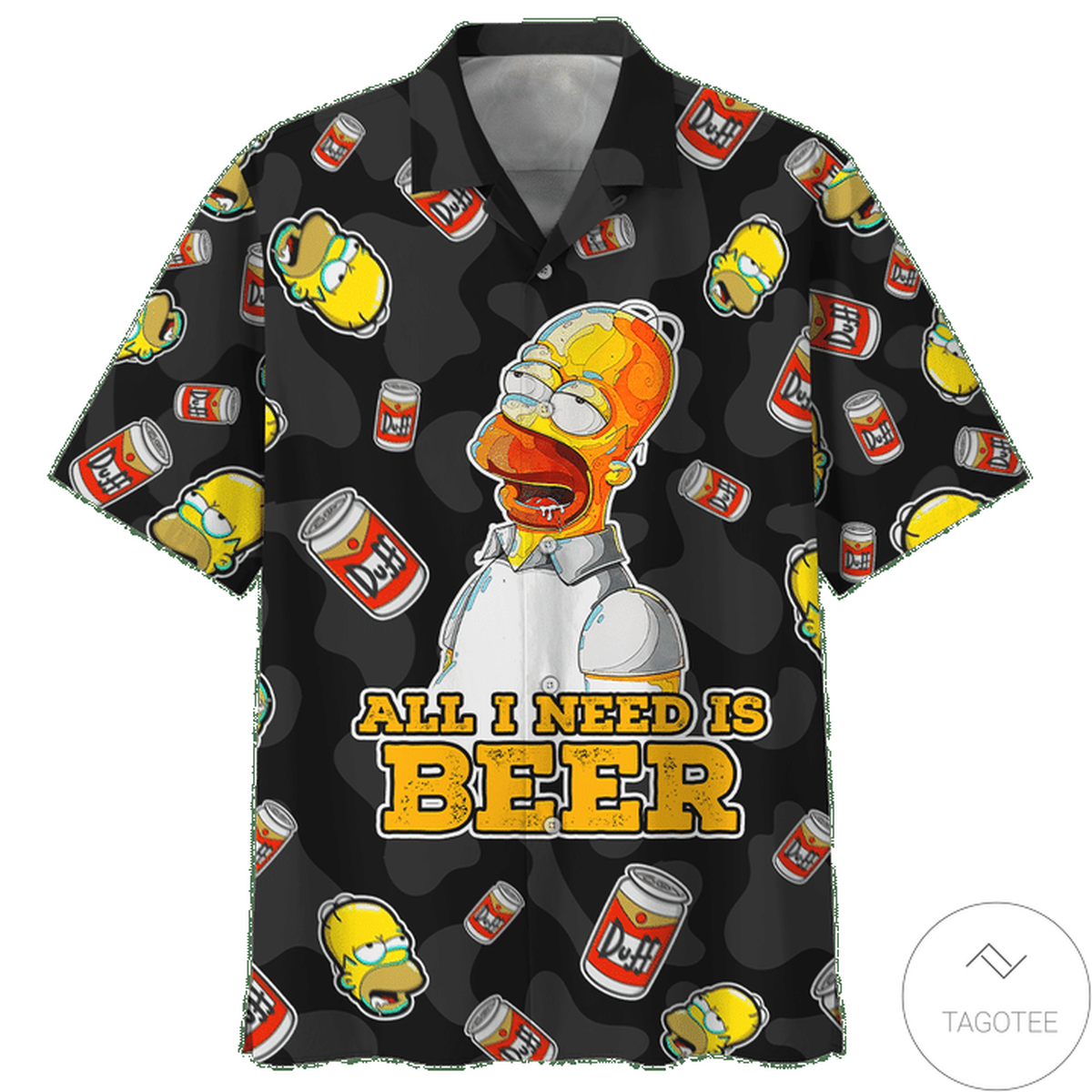 Homer Simpson All I Need Is Beer Hawaiian Shirt