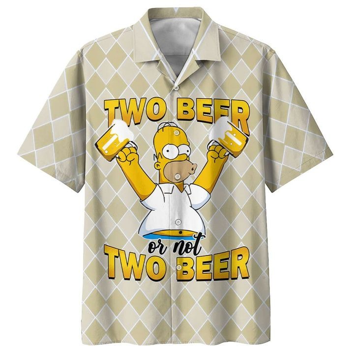 Homer Simpson Two Beer Or Not Two Beer Premium Hawaiian Shirt