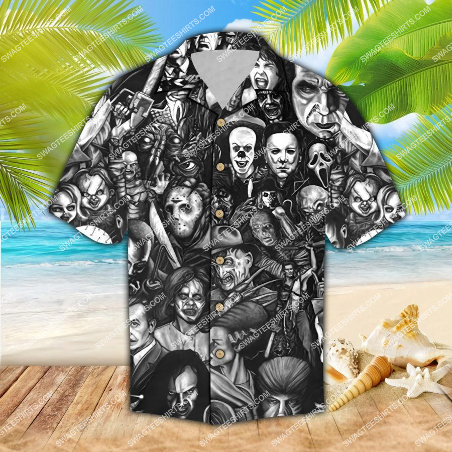 Horror Movie Characters Halloween All Over Print Hawaiian Shirt