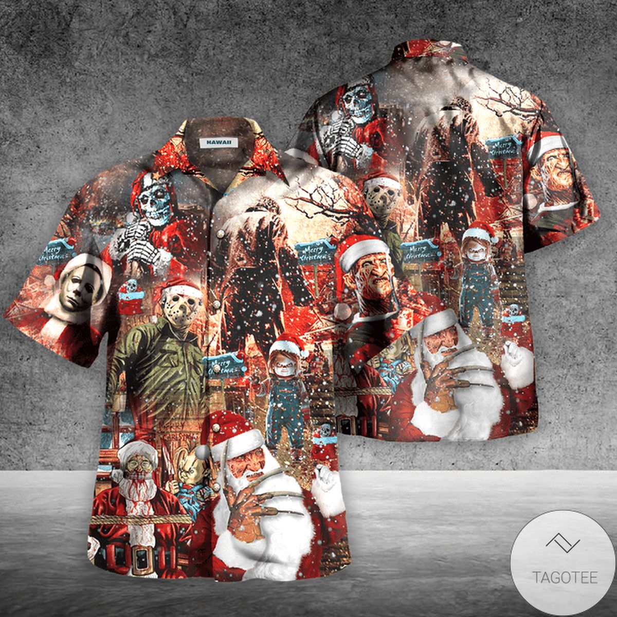 Horror Movie Characters We Wish You A Scary Christmas Hawaiian Shirt