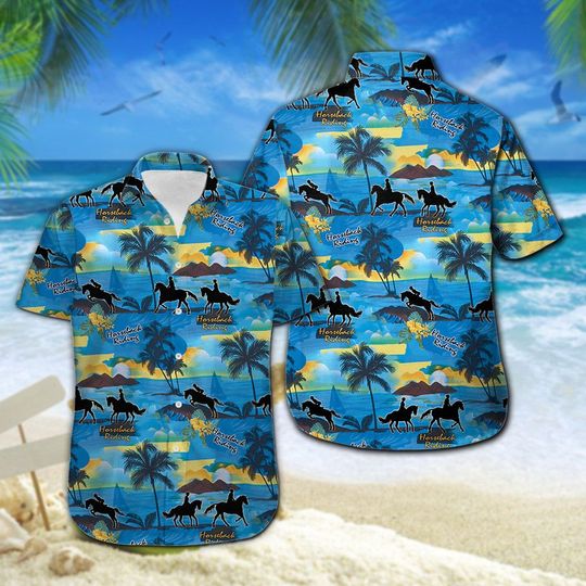 Horseback Riding Hawaiian Shirt Summer Button Up