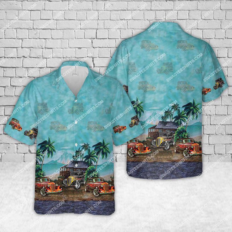 Hot Rod Classic Car All Over Printed Hawaiian Shirt