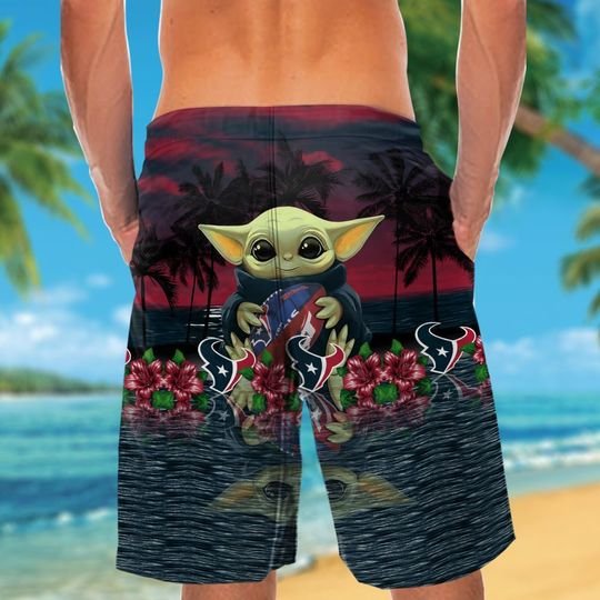 Houston Texans And Baby Yoda Hawaiian Shirt Short