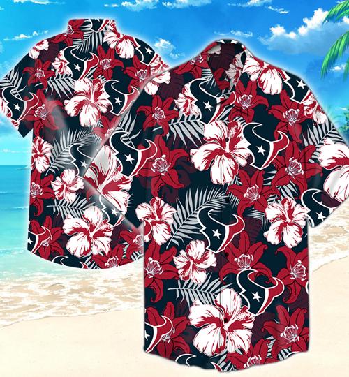 Houston Texans Flower Hawaiian Shirt Summer Button Up