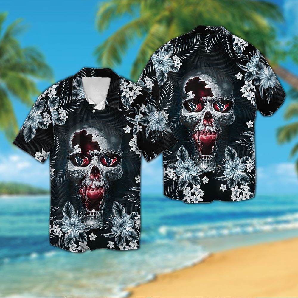 Houston Texans Skull Hawaiian Shirt Hot Trendy Summer 2024