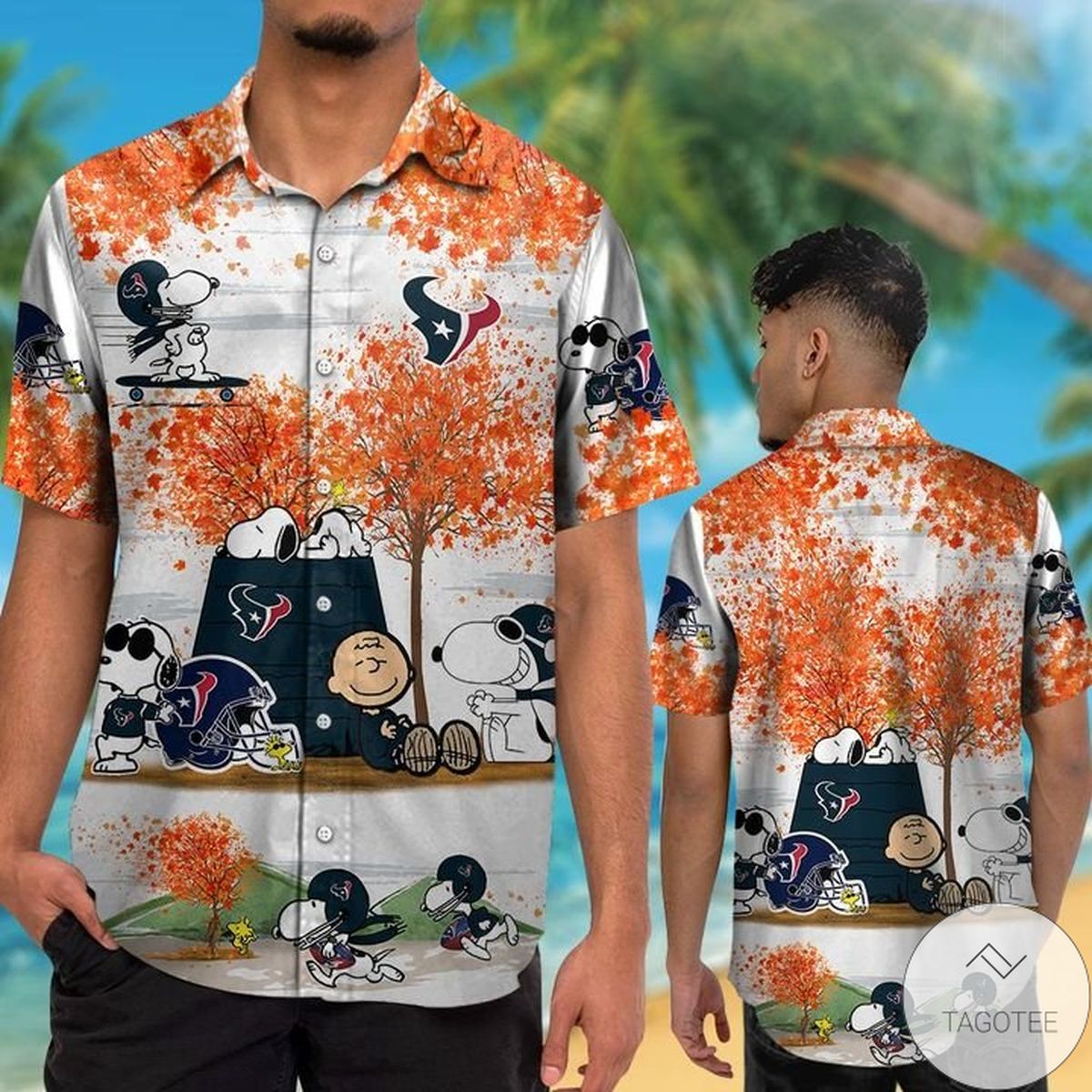 Houston Texans Snoopy Autumn Hawaiian Shirt