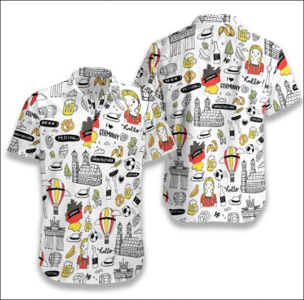 I Love Germany Hawaiian Shirt Summer Button Up