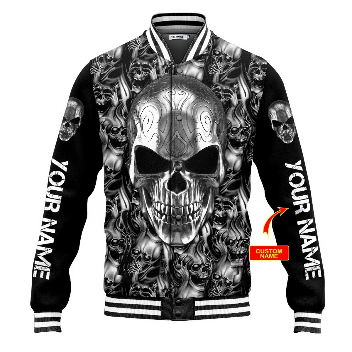 IDC IDK IDGAF Tribal Tattoos Metal Skull Custom Baseball Jacket – Best Clothing For You