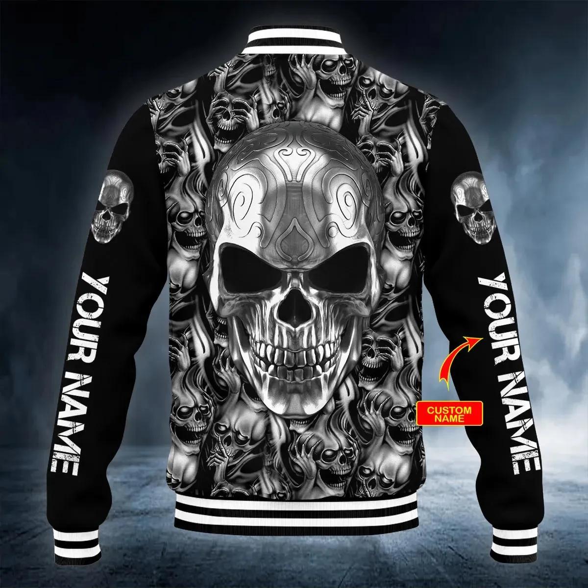 IDC IDK IDGAF Tribal Tattoos Metal Skull Custom Baseball Jacket – Best Clothing For You