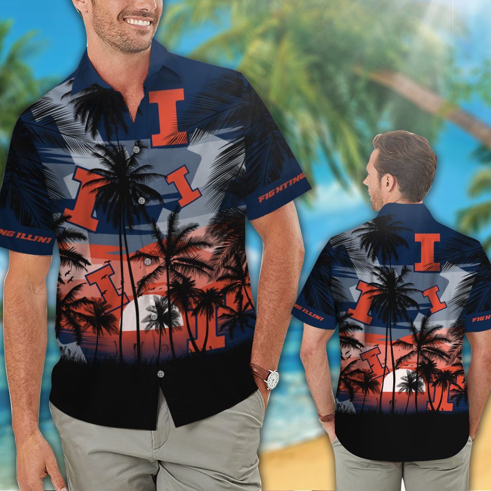 Illinois Fighting Illini Hawaiian Shirt Hot Trendy Summer 2024