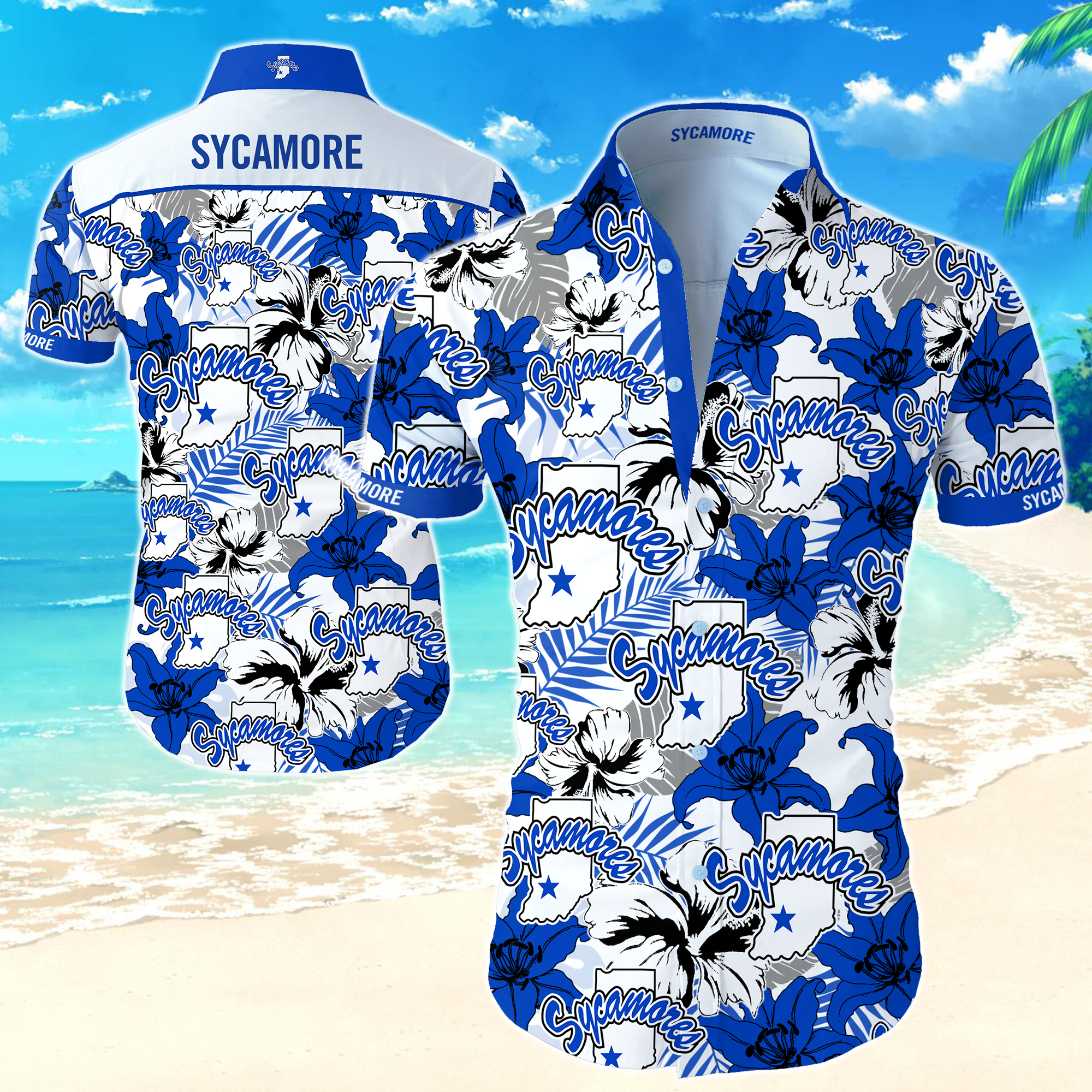 Indiana State Sycamores Hawaiian Shirt Summer Button Up