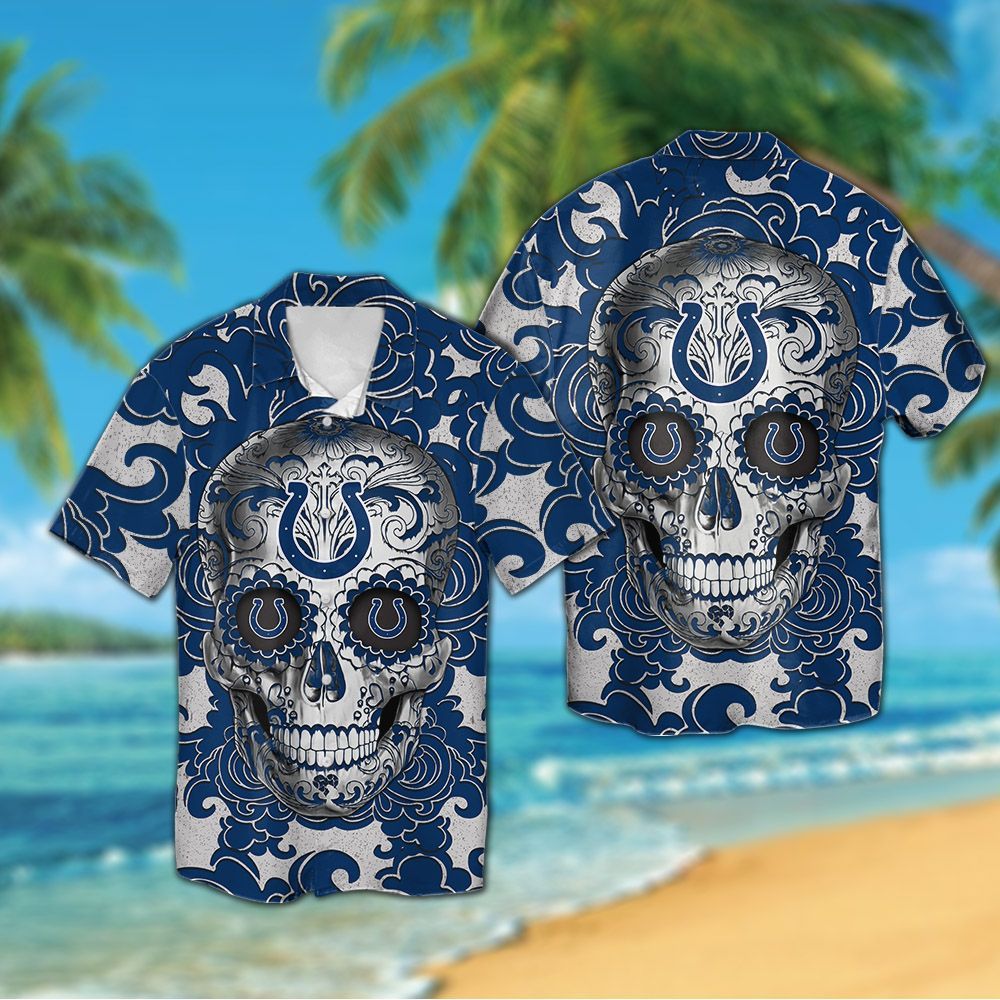 Indianapolis Colts Sugar Skull Hawaiian Shirt Hot Trendy Summer 2024