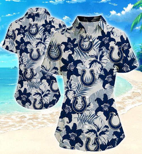 Indianapolis Colts Women Hawaiian Shirt Summer Button Up