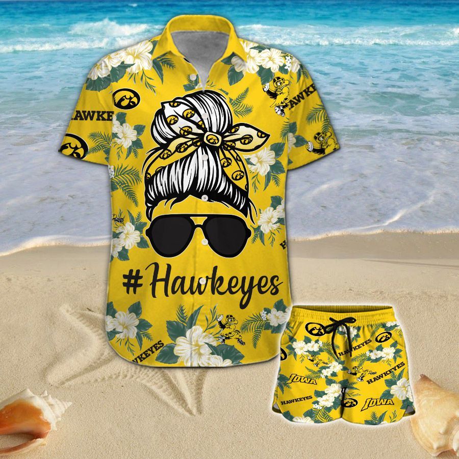 Iowa Hawkeyes Girl Messy Bun Hawaiian Shirt Hot Trendy Summer 2024