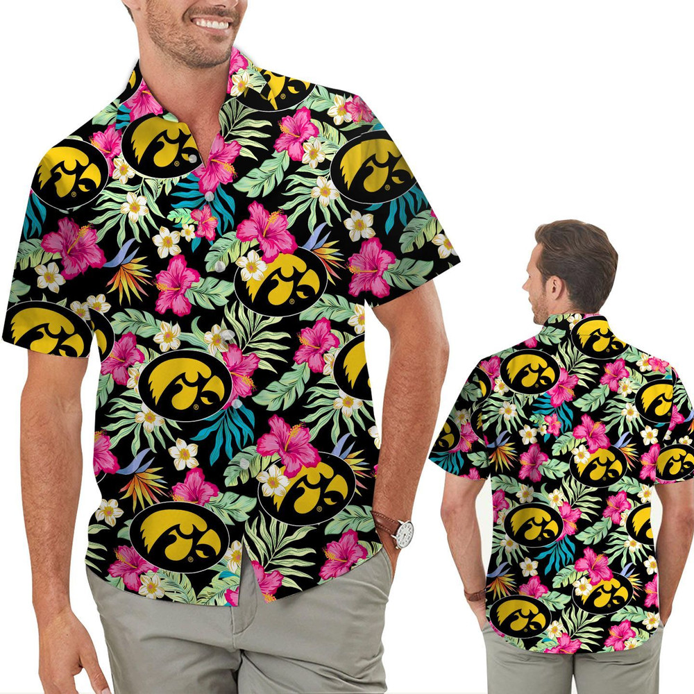 Iowa Hawkeyes Hibiscus Hawaiian Shirt Hot Trendy Summer 2024