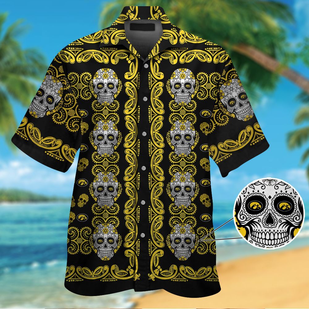 Iowa Hawkeyes Skull Hawaiian Shirt Hot Trendy Summer 2024