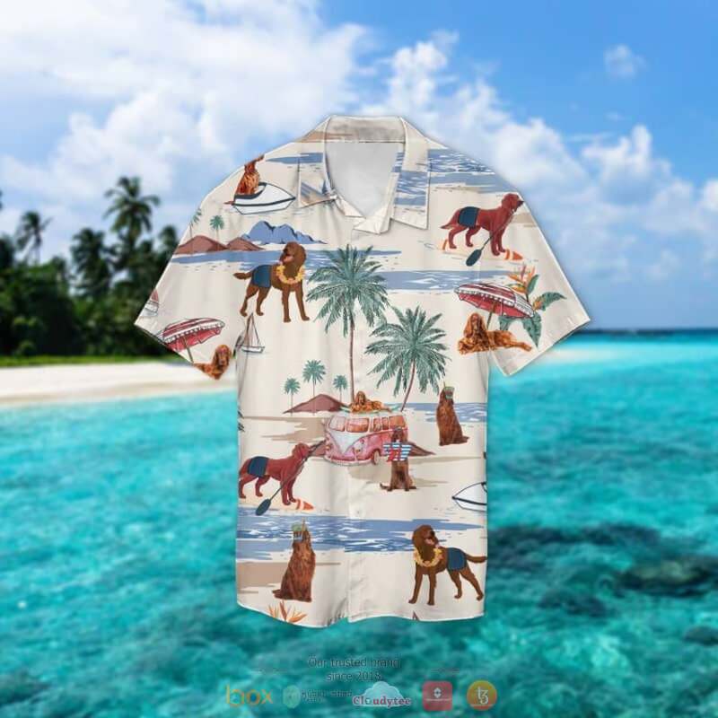 Irish Terrier Summer Beach Hawaiian Shirt