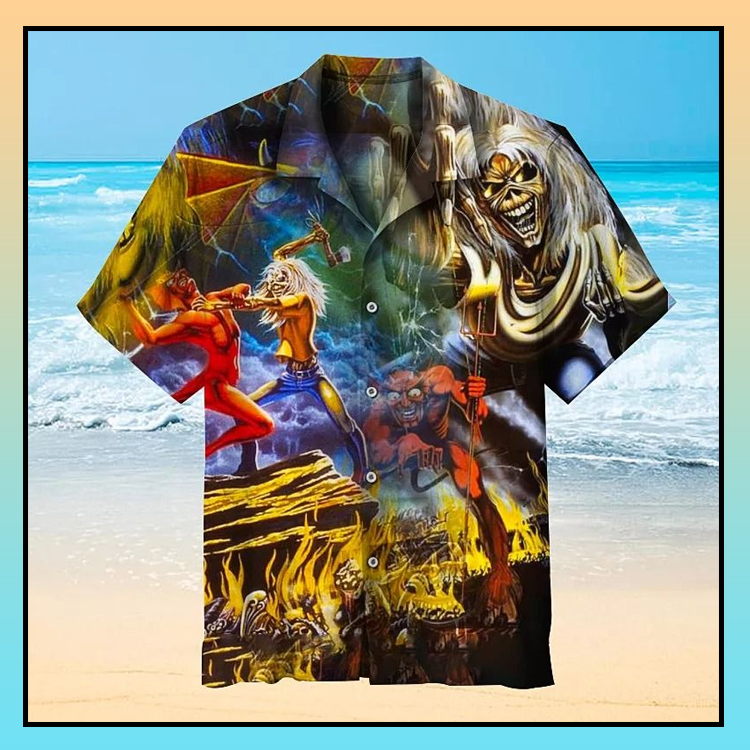 Iron Maiden Pattern Hawaiian Shirt- Limited Edition