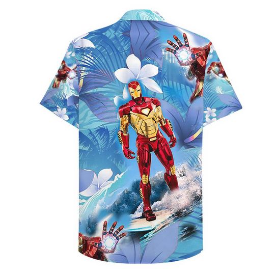 Iron Man Surfing Hawaiian Shirt