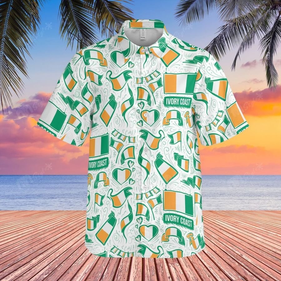 Ivory Coast Flag Pattern Hawaii Shirt