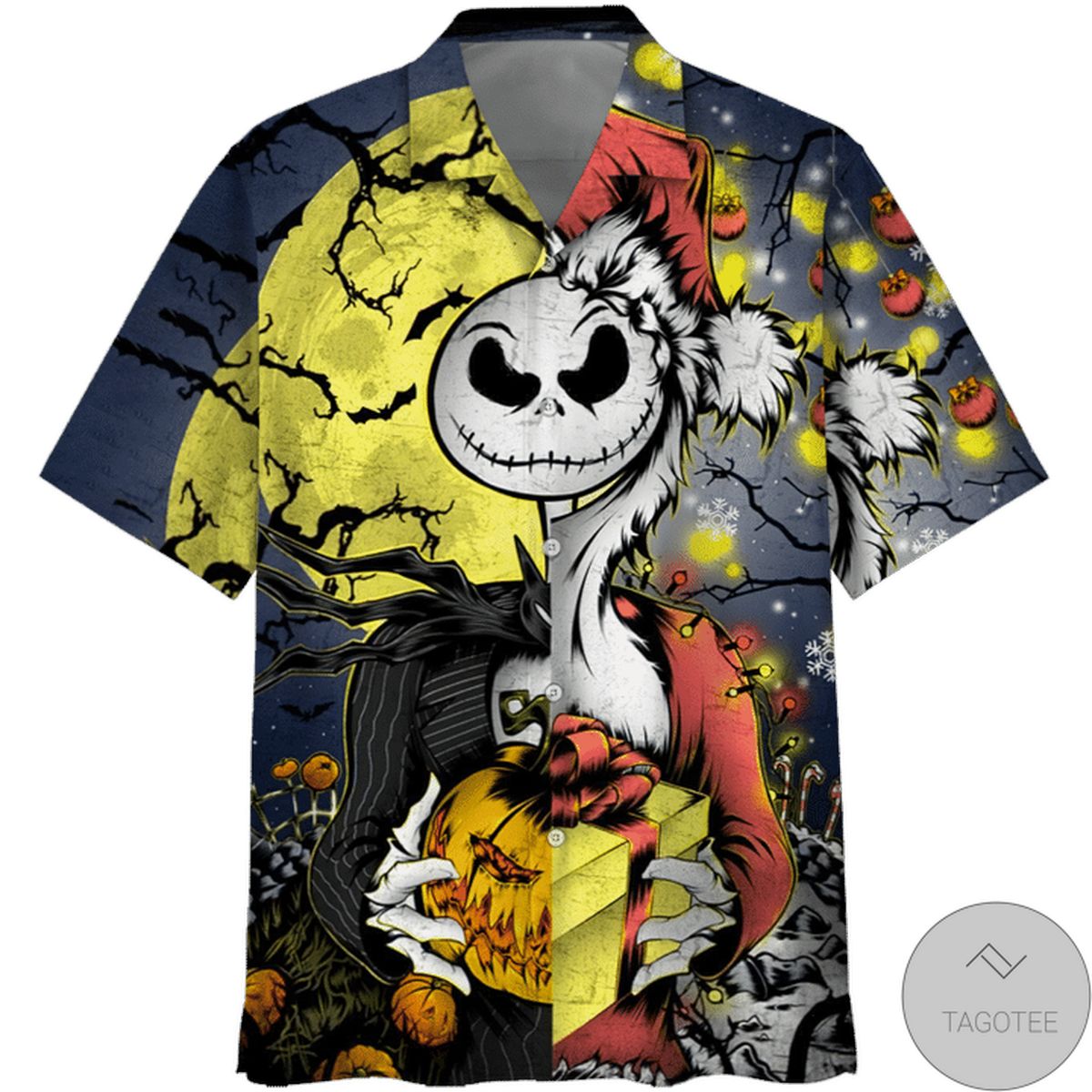 Jack Skellington Halloween And Christmas Hawaiian Shirt