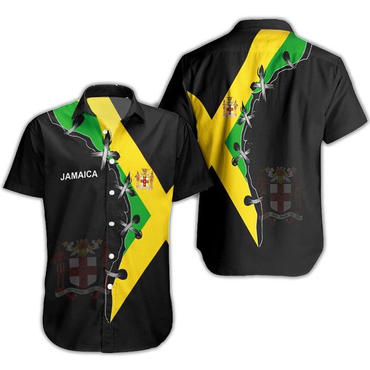 Jamaica Hawaiian Shirt Summer Button Up