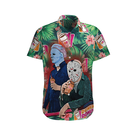 Jason Voorhees And Michael Myers Dunkin Donut Hawaiian Shirt