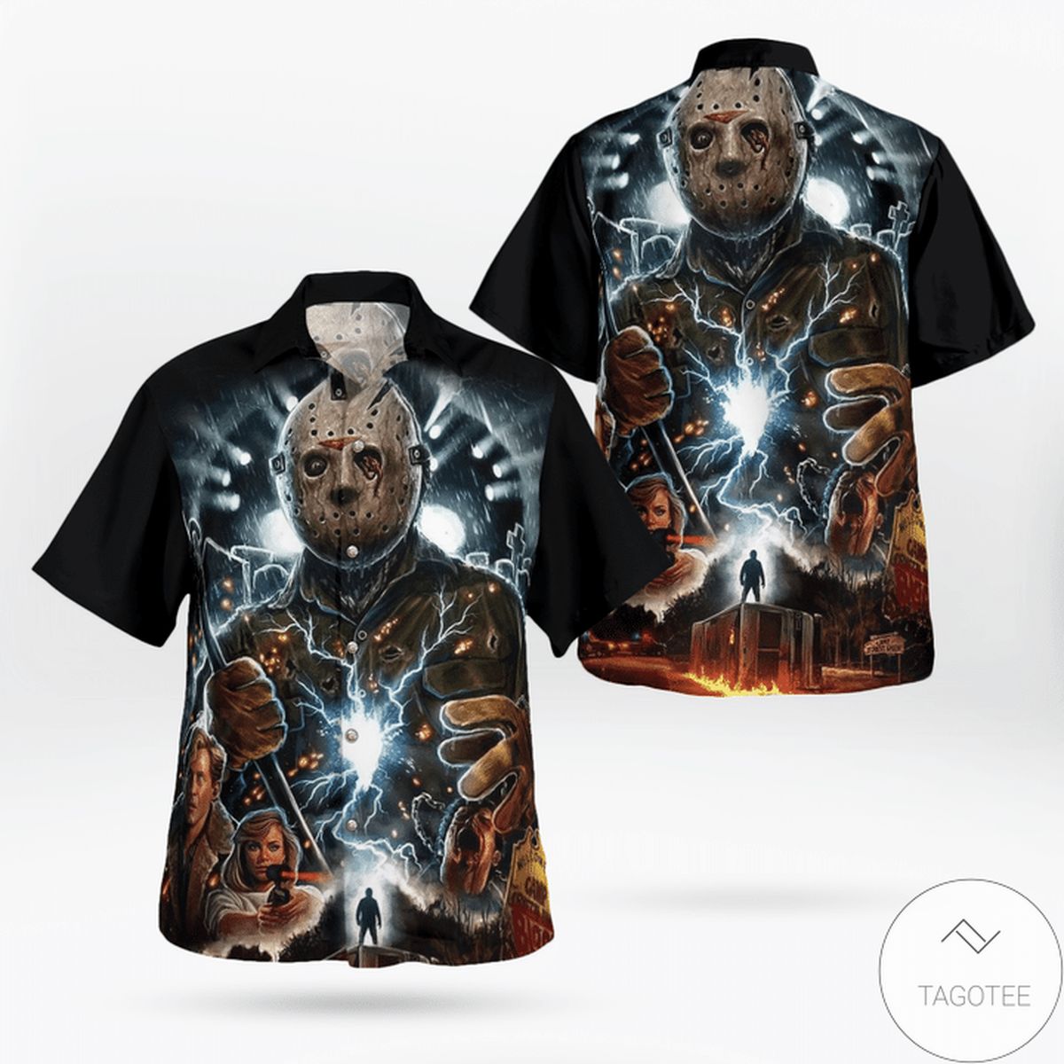 Jason Voorhees Flashlight Halloween Hawaiian Shirt