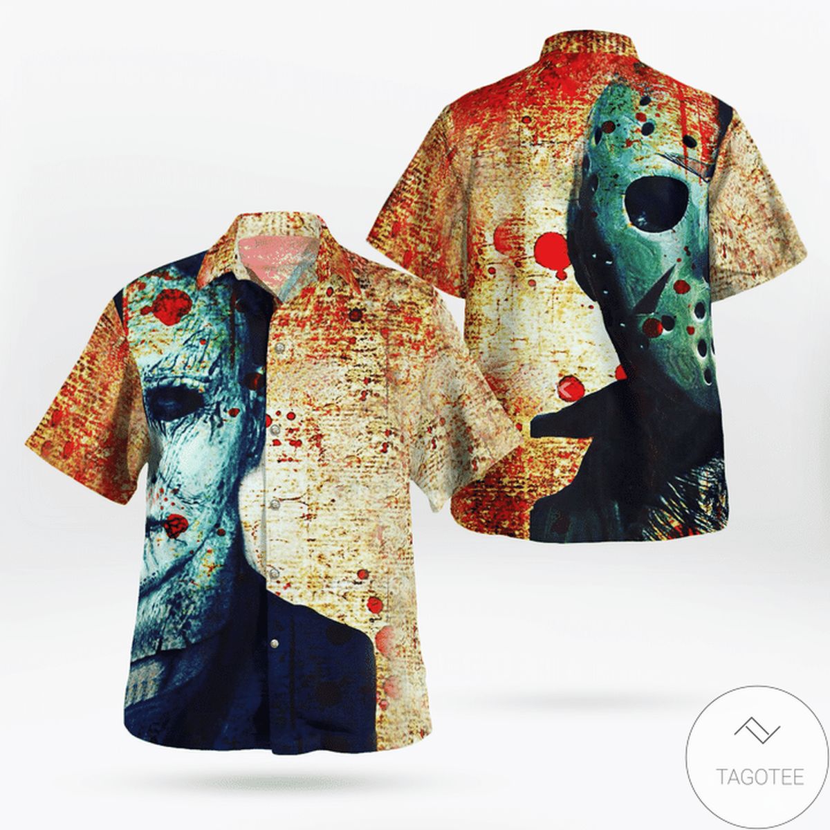 Jason Voorhees Vintage Halloween Retro Hawaiian Shirt