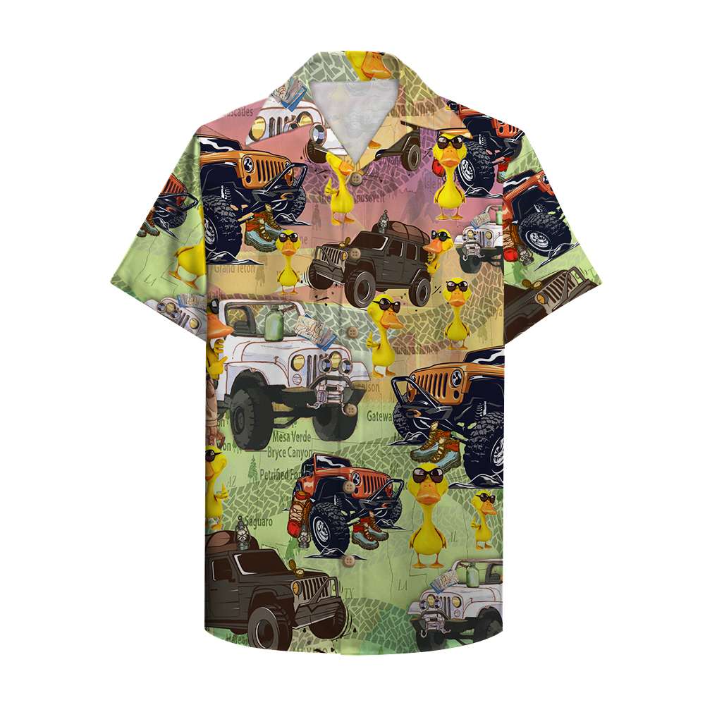 Jeep And Duck Camping Hawaiian Shirt