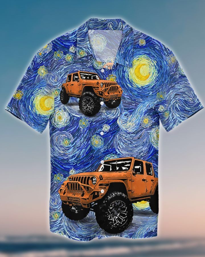 Jeep Art Moon Hawaiian Shirt