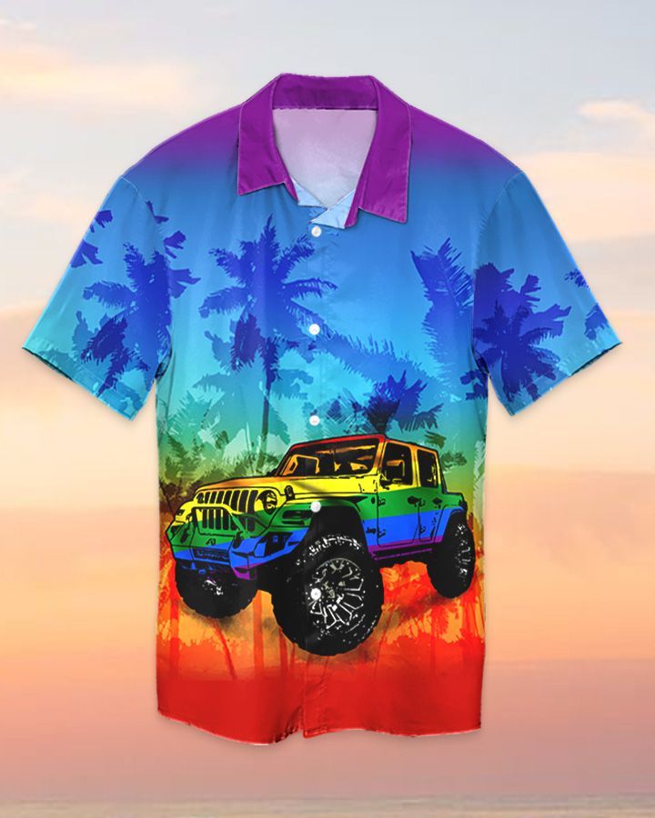 Jeep Lgbt Flag Hawaiian Shirt